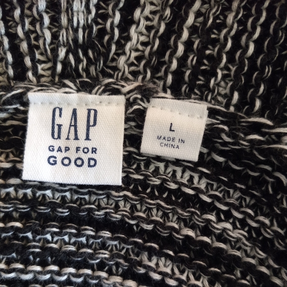 Gap for Good black open cardigan vest sweater size L - Picture 3 of 7